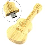AreTop Flash Drive 16GB, Pen Drive Memory Stick USB2.0 Creative Miniature Wooden Guitar Shape Thumb Drives for Date Storage Gift for School Students Kids Children Teacher Collegue Employees