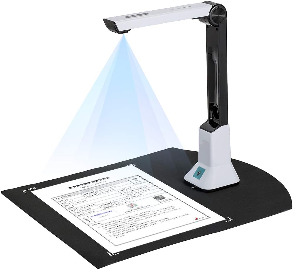 8MP USB Document Camera For Teachers, High Definition Portable Scanner With OCR Text Recognition Function, Real-time Projection Video Recording Versatility A4 Format Used for Office Education Training : Electronics