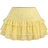 WDIRARA Women's Layered Ruffle Lace A Line Skirt Y2k Coquette Mini Skirts