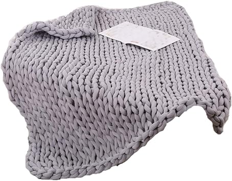 Amazon Com Chunky Knit Blankets Light Grey Cotton Amazon Com Chunky Knit Blankets Light Grey Cotton