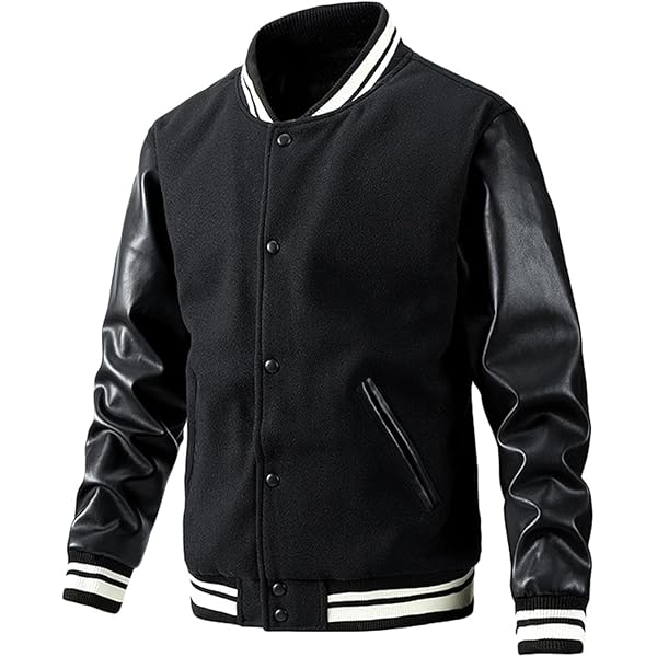 YSERB Man's Varsity Baseball Jacket Casual Letterman Bomber