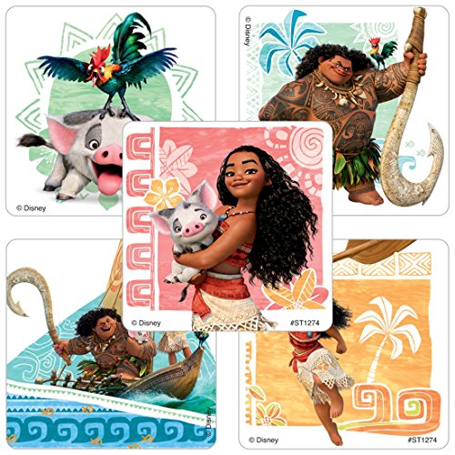 Disney Moana Party Favor Pack Supplies Themed Pack includes Pencils, Stickers, Stampers, Tattoos, and Keychains! - Thumbnail 2
