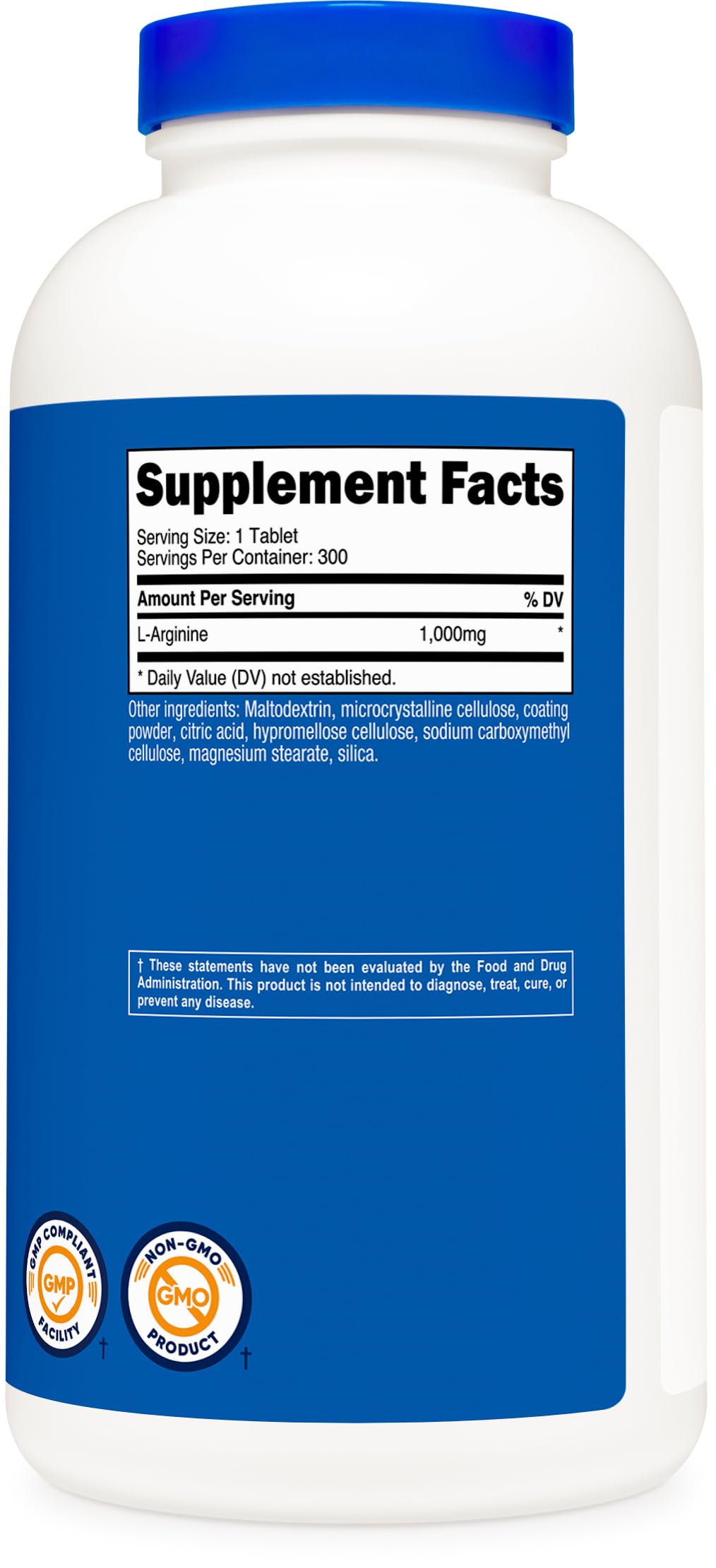 Nutricost L-Arginine 1000mg, Amino Acid Tablets (300 Tablets)