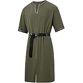 Runcati Mens Medieval Pirate Costume Tunic Renaissance Knight Warrior Viking LARP Halloween Tops