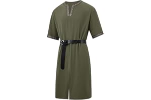 Runcati Mens Medieval Pirate Costume Tunic Renaissance Knight Warrior Viking LARP Halloween Tops