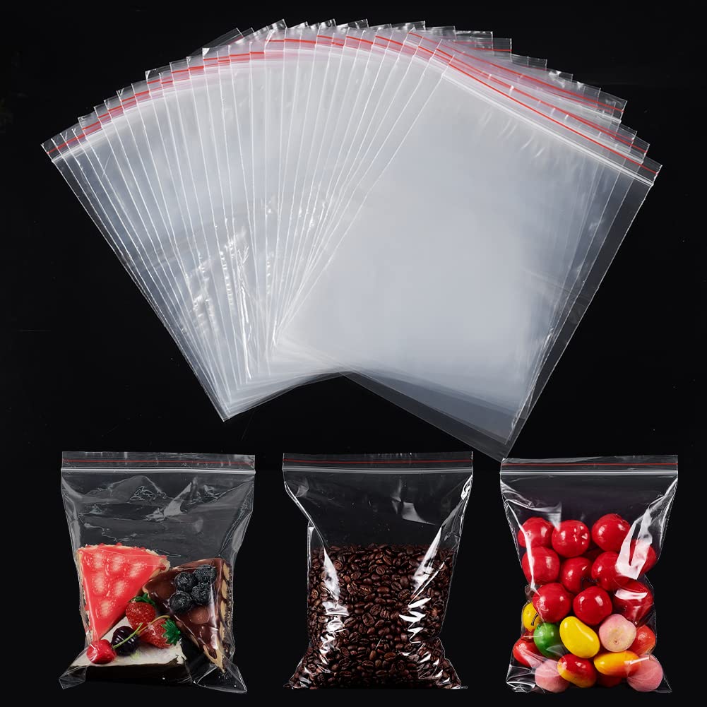 Pandahall – Pack of 500 Clear Plastic Bags with Zip Closure 8 x 12 cm Thickness: 0.04 mm, 17x25cm