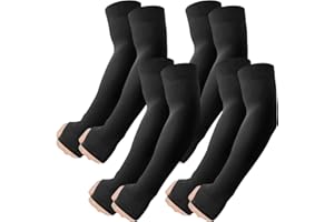 ROXUN Arm Sleeves with Thumb Hole, Cooling UV Protection Compression Tattoo Cover Up for Men/Women
