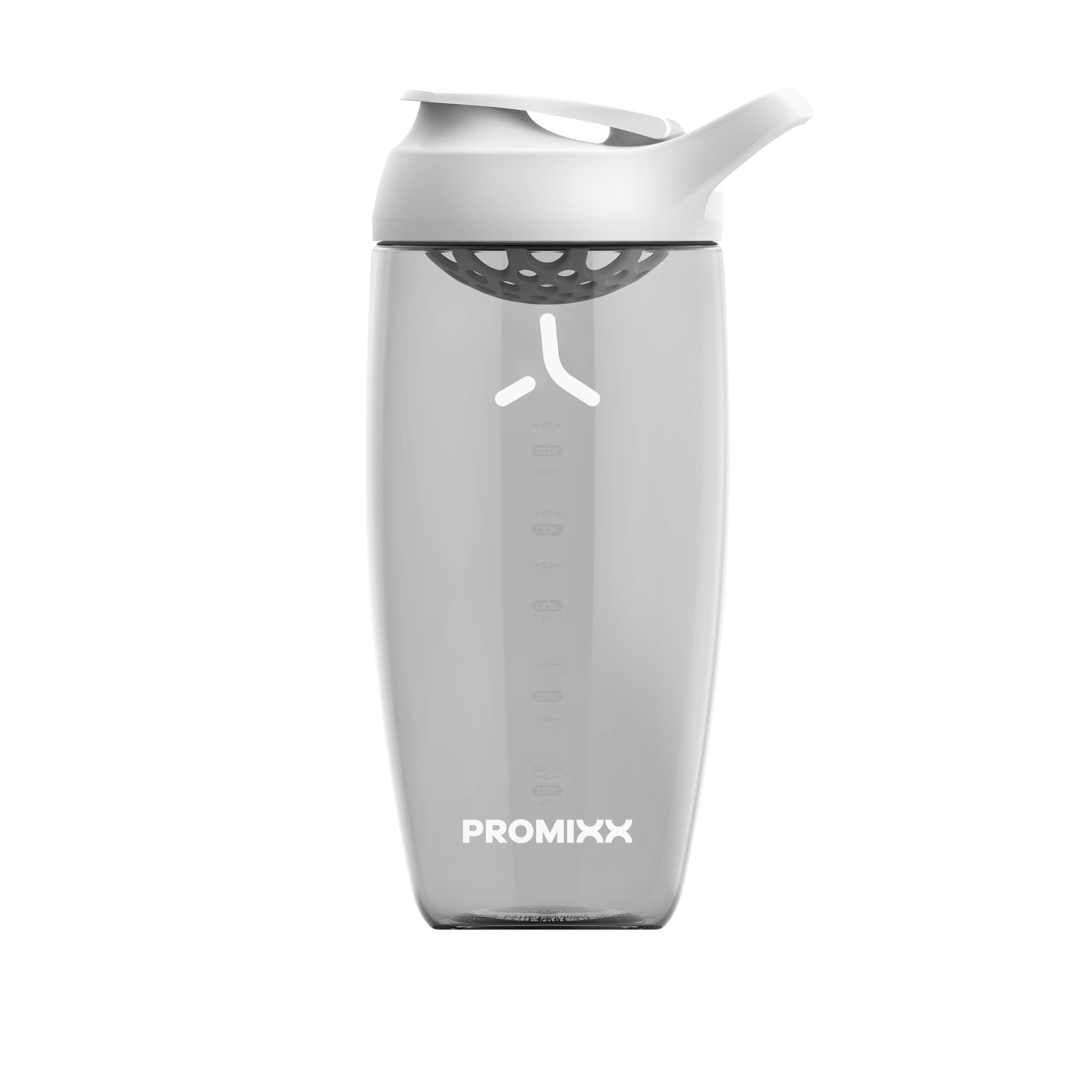 Promixx Pursuit Protein Shaker Bottle - Premium Shaker for Protein Shakes - Lifetime Durability, Leakproof, Odourless - 700ml / 24oz (Arctic White)