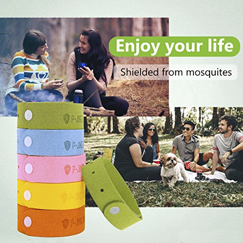 P-JING Mosquito Repellent Bracelets, 100% Natural Plant Based Oil | Soft Material for Kids & Adults | Keeps Bugs & Insects Away Indoor & Outdoor, Pest Control Bug Protection for Kids & Adults