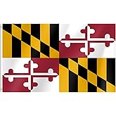 Maryland Flag, 3x5 Maryland MD State Flags with Brass Grommets, Ideal for Party Parades Sports Events Outdoor Decorations