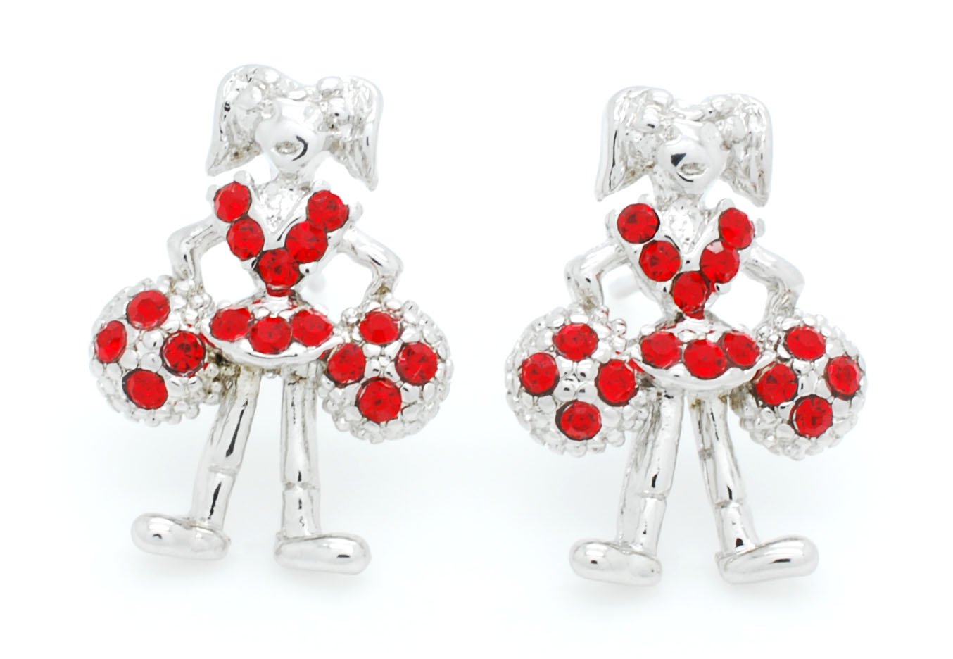 Violet Victoria Fan Star Cheer Earrings Cheerleader Post Earrings