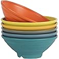 shopwithgreen Unbreakable Japanese Style Ramen Bowl Set of 6, 44 OZ Large Wheat Straw Ramen Bowls for Pho Thai Miso Udon Wont