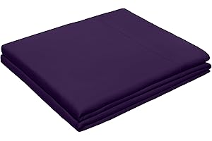 HBHLFZ Twin XL Flat Sheet - Ultra Soft Polyester Top Sheet - Hotel Quality Bed Sheets - Comfortable Wrinkle-Free - Easy to Care for - 1 Twin XL Flat Sheet Only（Twin XL，Purple）