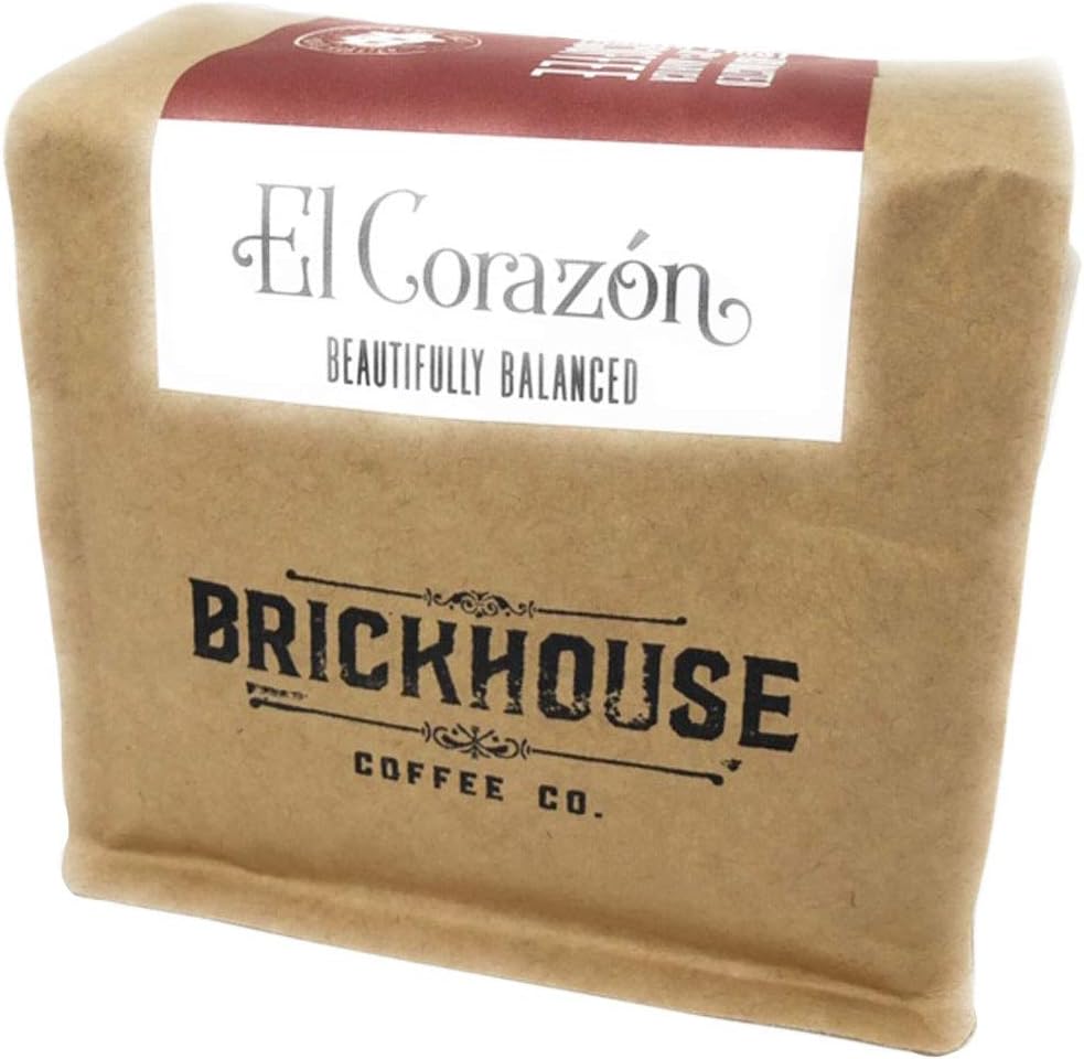 BRICKHOUSE Coffee- El Corazón- Light Medium Roast Coffee- Whole Bean Coffee- 12 Ounce Bag, Small Batch, Single Origin, Direct Trade