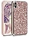 Vofolen Case for iPhone X iPhone XS Case Glitter Bling Crystal Shiny Heavy Duty Protection Drop Impact Resistant Hybrid Protective Shell 2-Layer Soft Bumper Hard Cover for iPhone XS X 10 10S Champagne