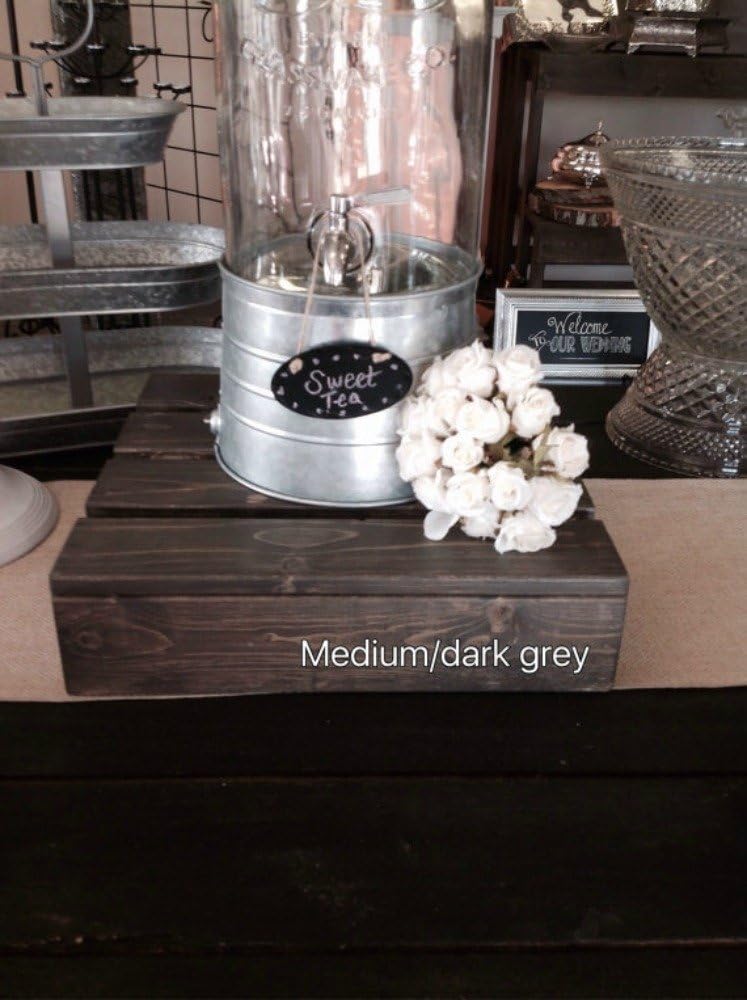 14 Inch Square Wood Cake Stand MEDIUM GREY 14x14 cake stand, wood cake stand, country cake stand,rustic cake stand, country wedding decor, square cake stand