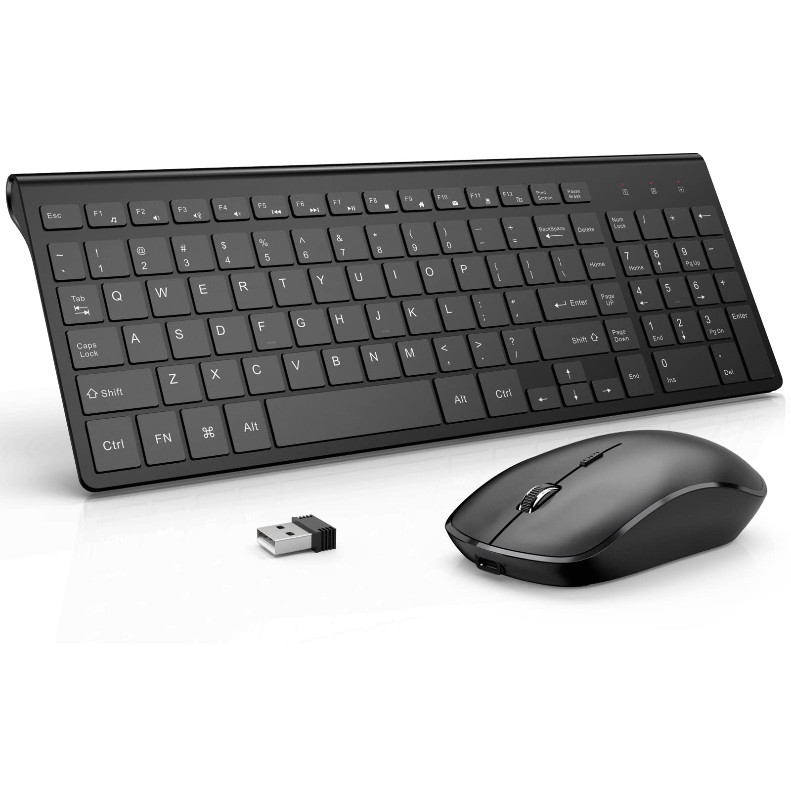 Photo 1 of Rechargeable Wireless Keyboard and Mouse Combo- J JOYACCESS 2.4G Compact Quiet Slim Wireless Keyboard Mouse Combo for Laptop,PC,Desktop,Computer,Windows- Black