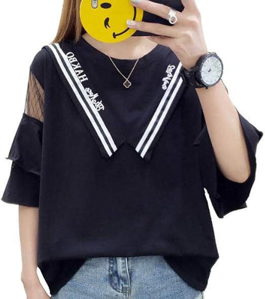 Amazon 半袖 Tシャツ レディース オフショルダー カットソー 夏服 プルオーバー トップス コットン ティーシャツ オシャレ ストリート系 Tシャツ カットソー 通販