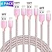 Aonear 4Pack 3FT 6FT 10FT 10FT to USB Syncing and Fast Charging Cable Data Nylon Braided Cord Compatible Phone Xs/MAX/XR/X / 8 / 8Plus / 7/ 7Plus / 6 / 6S Plus /5/5S/SE/5C and More