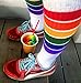Retro Rainbow Knee High Tube Pride Socks- 22-8