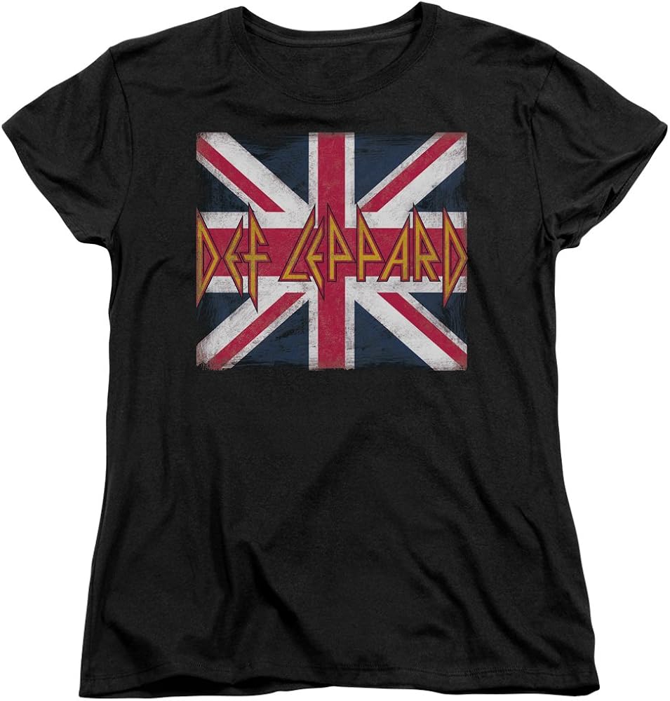 Def Leppard Womens Union Jack TShirt Clothing