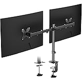 Pholiten Dual Monitor Mount for 2 Screens up to 32 Inches and 22lbs Each | Adjustable Monitor stand, Tilt, Swivel, Rotate, VESA 75x75mm/100x100mm