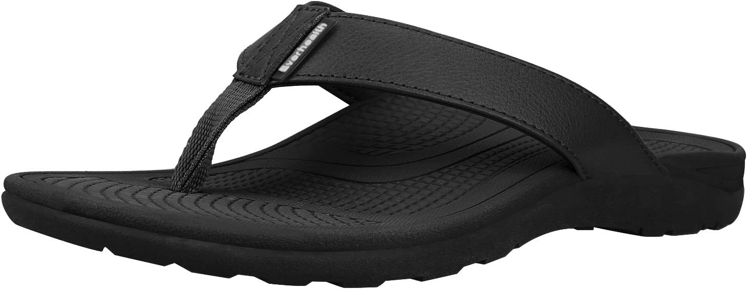EVERHEALTH Men's Orthotic Sandals Arch Support Flip Flops Thongs Comfort Slippers for Plantar Fasciitis, Flat Feet & Heel Spur