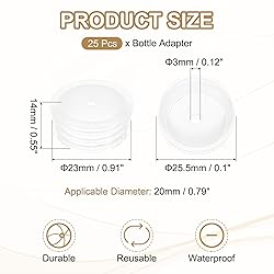 PATIKIL Bottle Adapter 0.83"/21mm, 25 Pcs Press in