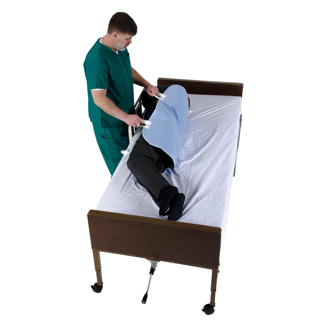 Tubular Reusable Slide Sheet with Handles for Patient Transfers, Turning, and