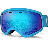 ORANZI Kids Ski Goggles,Kids Snowboard Goggles for Boy Girl, Ski Goggles for Youth Teens Kids 3-14,OTG Anti Fog UV Protection