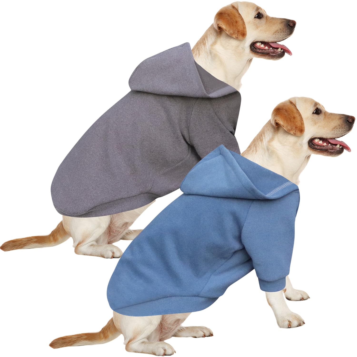 HuaLiSiJi Dog Hoodie Dog Sweatshirt Warm and Lightweight, With a Soft Texture, Elasticity Easy to Wear and Bright Colors (2PCS Gray+Haze Blue, 4XL)