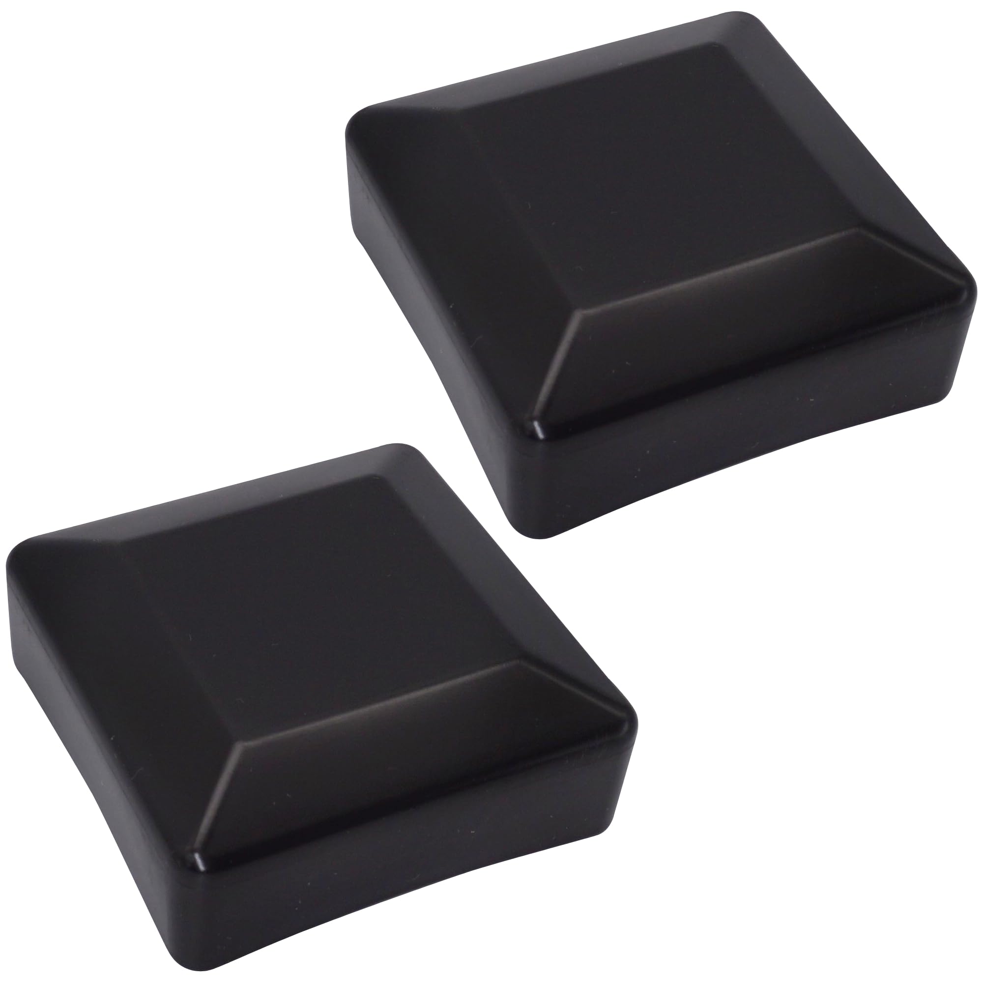 SKIR'CO (2 pcs) Fence Post Caps, Square 70 x 70 mm Black Plastic Caps for Fence Posts, Black RAL 9005 Colour