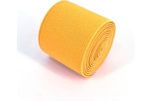 EQARP 1 Roll Flat Elastic Cord 1.5-Inch Wide by 3-Yard Double-Side Twill Elastic Band(#2 Yellow)