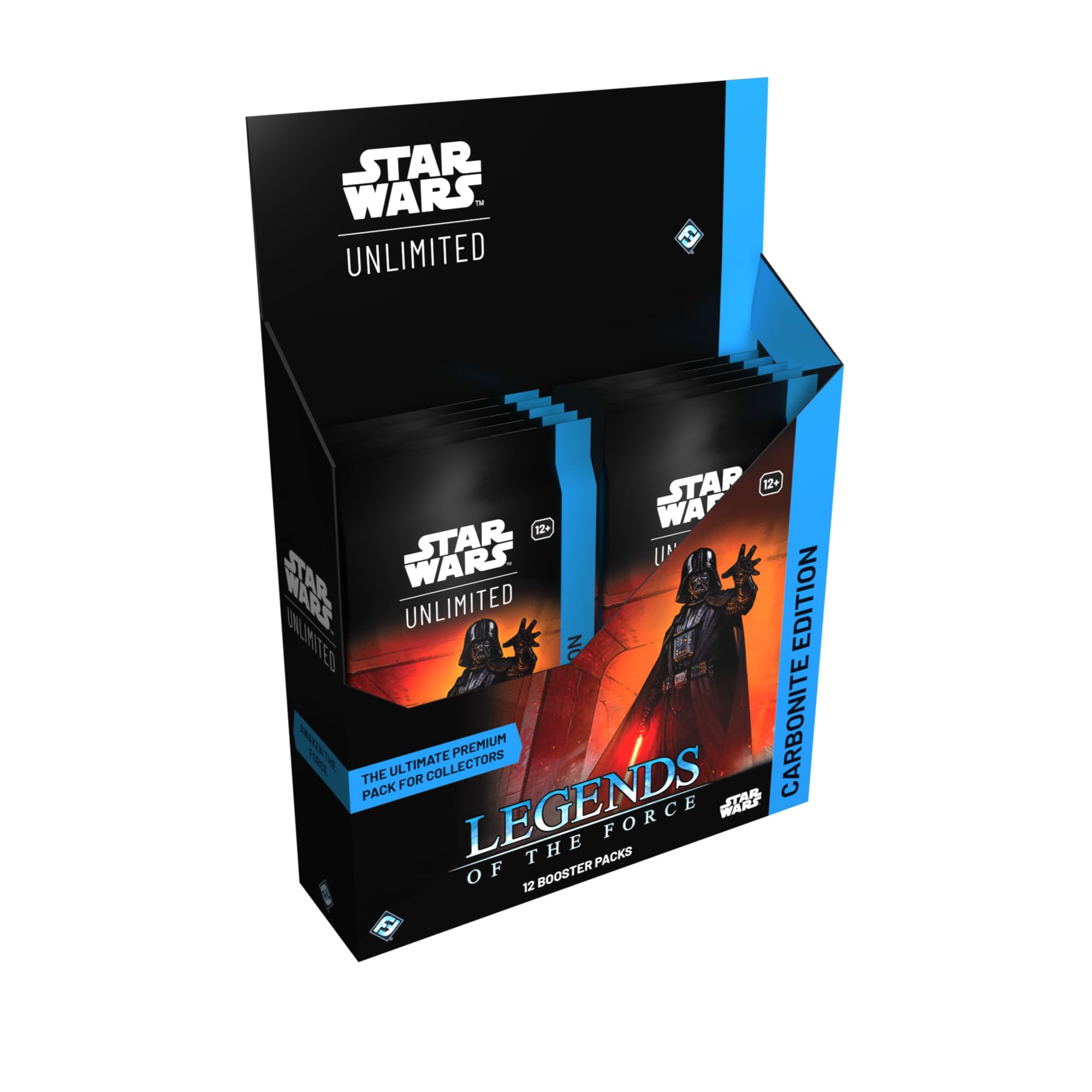 Fantasy Flight Games - Star Wars: Unlimited Trading Card Game Legends of the Force Carbonite Edition BOOSTER DISPLAY - 12 Premium Booster Packs, Ages 12+, 2+ Players, 20 Min Playtime