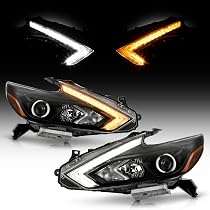 For 16 17 18 Altima Halogen Projector Headlight Headlamp Black