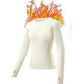 gagli Thermal Underwear Shirts for Women: Fleece Lined Long Sleeve Undershirt for Cold Weather 32~50℉ Soft & Warm Running Top
