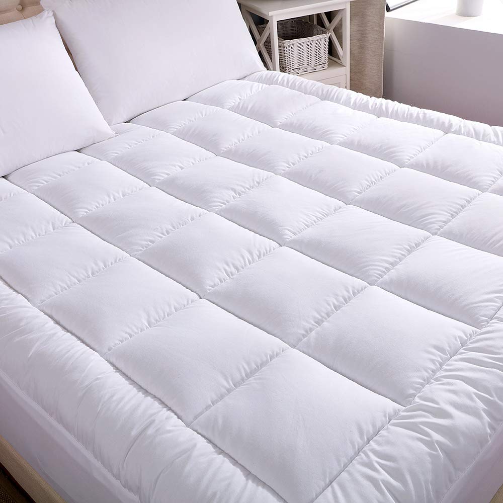 WhatsBedding Waterproof Mattress Pad Cal-King Size Cotton Top  Hypoallergenic Down Alternative Filling Pillowtop Mattress Topper  Cover-Fitted Quilted ... WhatsBedding Waterproof Mattress Pad Cal-King Size Cotton Top  Hypoallergenic Down Alternative Filling Pillowtop Mattress Topper  Cover-Fitted Quilted ...