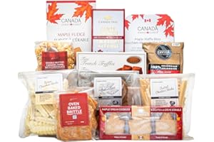 PETER & PAUL'S GIFTS Large Canadian Snacks Gift Basket with a Selection of Delectable Chocolate, Cookies, Fudge, Snacks, and 