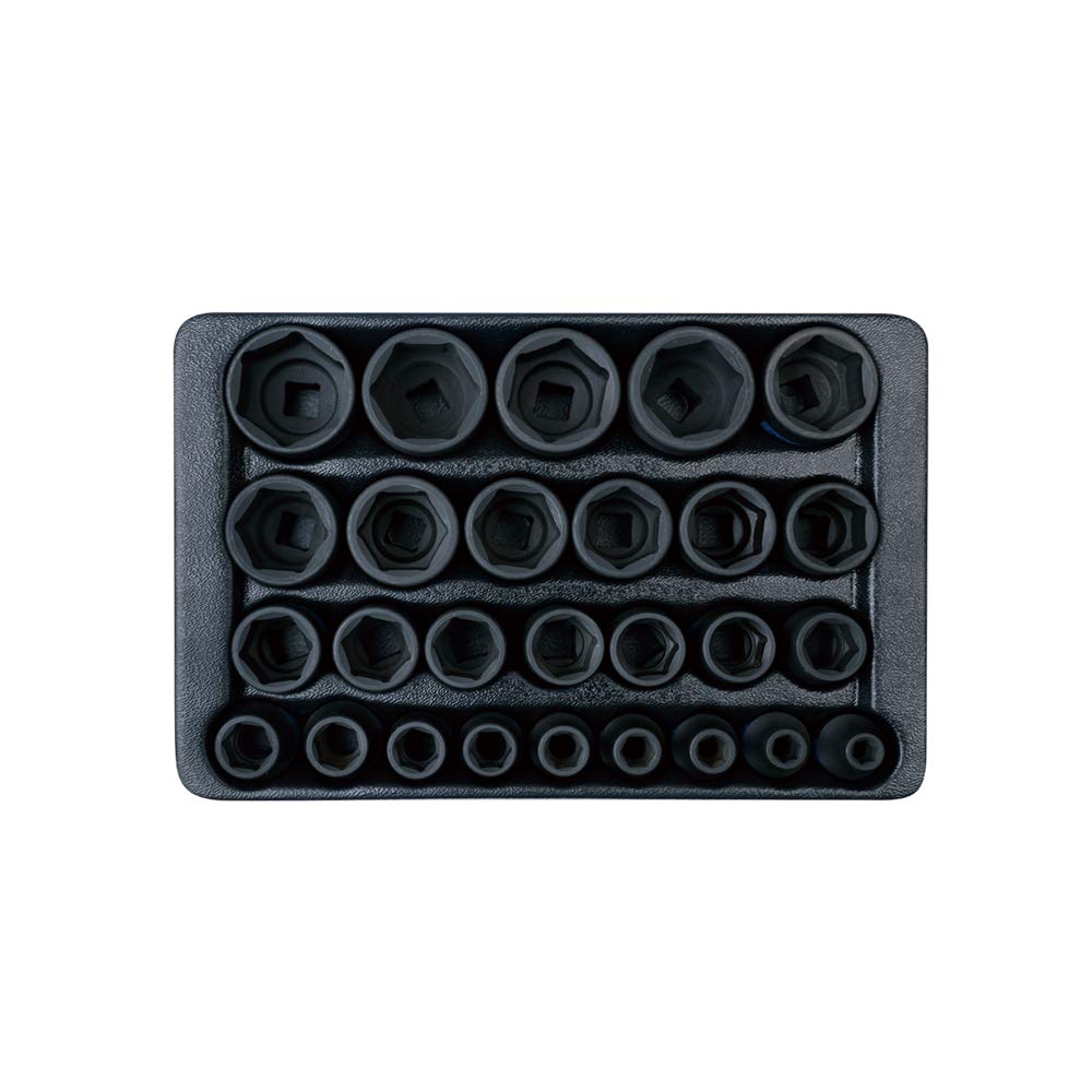 KING TONY 9-4427MP Impact Socket Set For Trolley, 1/2 Inch Drive, 6 Point, 27 Pieces
