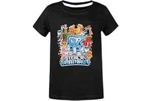 laughZuaia Kids' Boys 67 Meme Steal a Brainrot Graphic Cotton T-Shirt Youtuber Gamer Short Sleeve Top Tee 4-13 Years