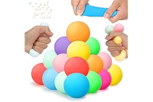 ASPULU 24 Pcs Stress Balls Set for Adults and Kids - Squishy Ball Sensory Fidget Toys for Anxiety Relief - Squeeze Ball Party Favors Bulk Pack - Classroom Prize - Birthday Halloween