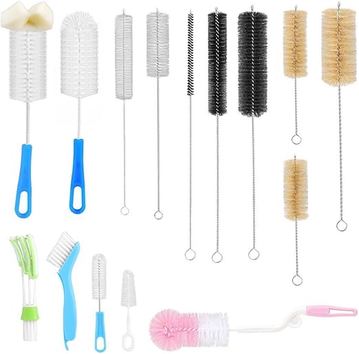 15pc Food Grade Multipurpose Cleaning Brush Set Includes Straw