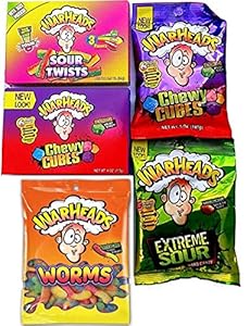 Image of WarHeads Candy Super Package: Includes Chewy Cubes, Sour Jelly Beans, Sour Twists & Extreme Sour Hard Candy