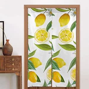 34 X 56 pulgadas (86x143 cm) Cortinas para puertas Frutas frescas Limón