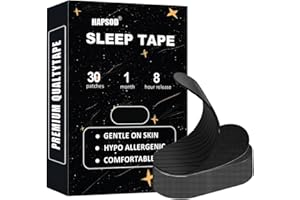 Mouth Tape for Sleeping Hapsod Black Premium Tape (30-Pack) - Pain Free Removal, Hypoallergenic, Latex Free & Gentle On Skin - Medical Grade Adhesive Cotton Tape