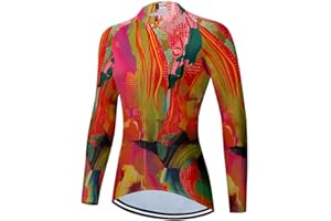SUDU SUDO Women's Cycling Jersey Long Sleeve Bike Shirts Cycling Clothing Biking Jackets Bicycle Tops