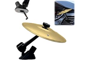 TATREBCRE Mini Car Crash Cymbal for Air Vent – Funny Dashboard Toy for Music Lovers, Stress Relief – Crisp Sound Percussion Drum Accessory – Car Interior Decoration Gift（Gold） (Gold)