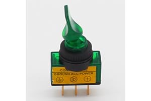 4pcs DC12V 20A Indicator Panel Mounting ON-Off Car Toggle Switch Red, Green, Yellow, Blue(Green)