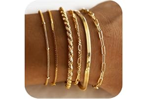 JECOMY Gold Bracelets for Women Dainty 14k Gold Plated Cross Bracelet Beaded Bracelets Box Chain Bracelets Herringbone Gold C