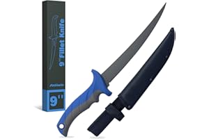 ANTOWIN Fish Fillet Knife- 9 Inch Boning Knife Super Sharp Professional Knives for Meat Poultry Cutting,Small Tool Fishing Gear for Outdoor Camping Survival Hiking-Gifts for Men(9'')